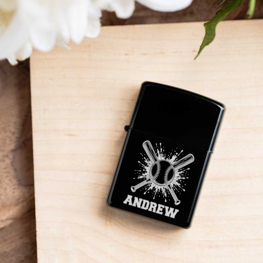 Custom Engraved Baseball Lighter