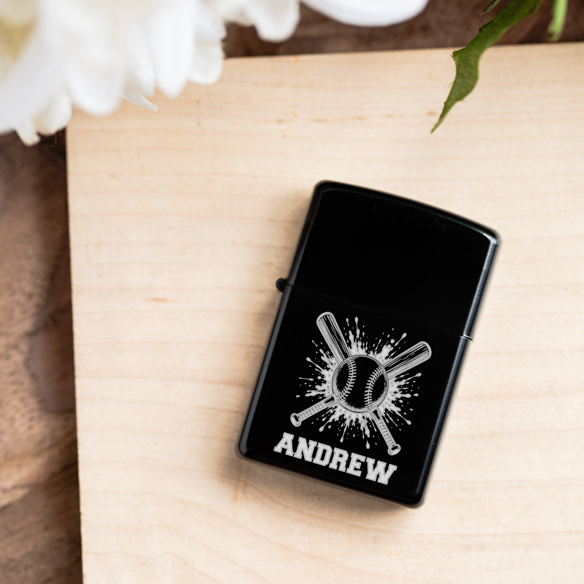 Custom Engraved Baseball Lighter