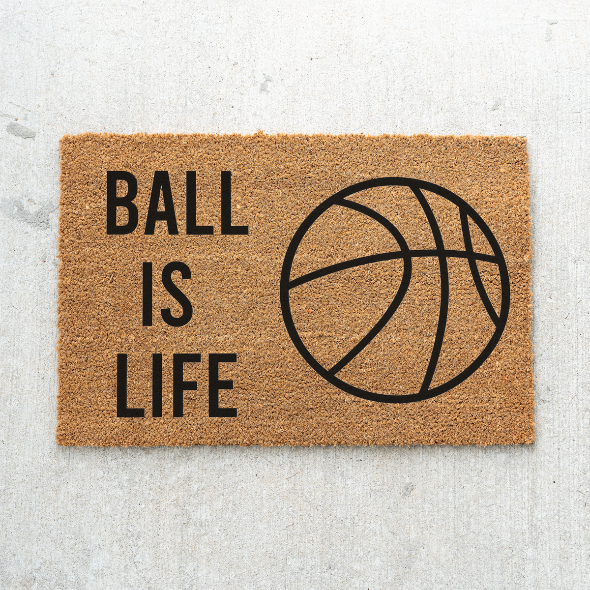 Basketball Ball Is Life Doormat, Basketball Welcome Mat, Sports Front Porch Decor, Basketball Player Gift, Basketball Mom Gift, Game Day Door Mat