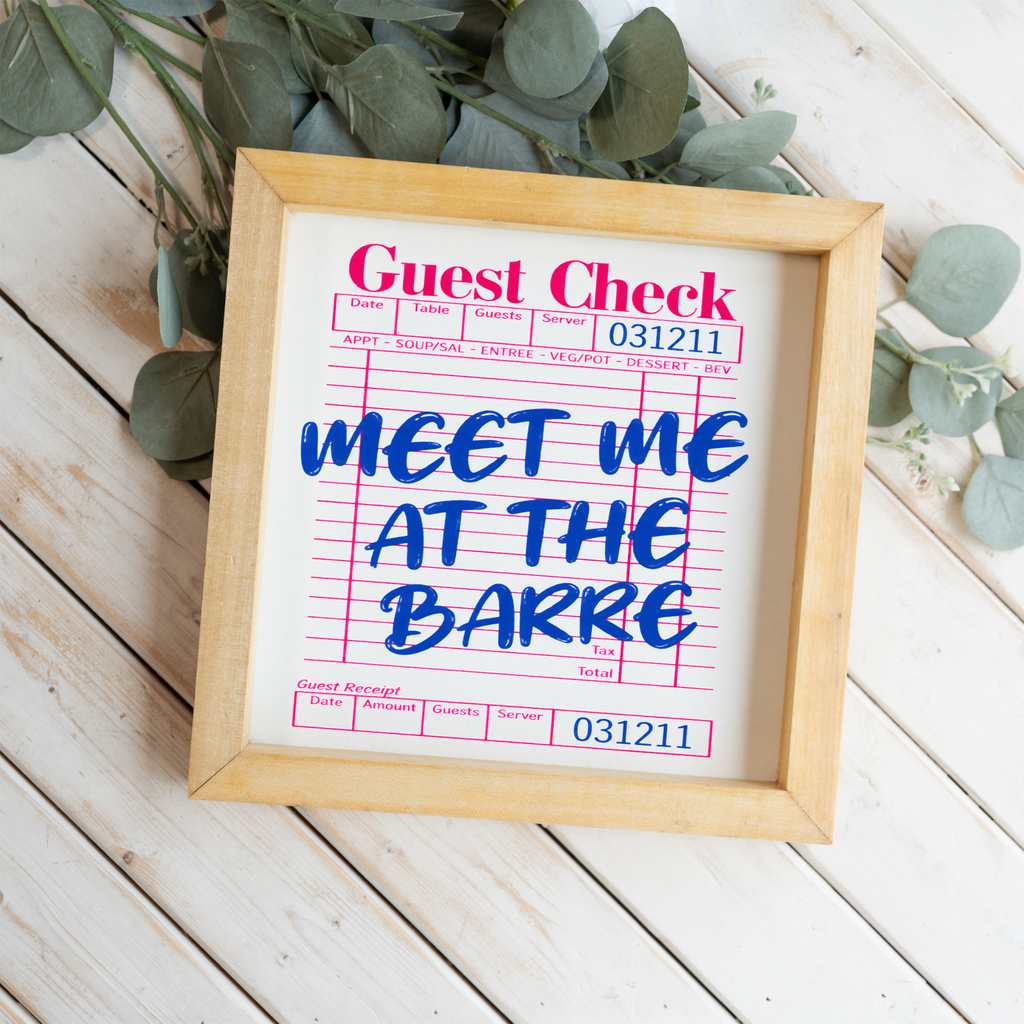 Meet Me at the Barre Sign, Funny Ballet Dancer Wall Art, Dance Studio Decor, Ballerina Gift, Ballet Teacher Gift, Dance Room Decor