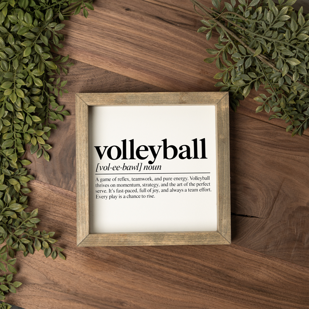 Volleyball Definition Framed Sign, Volleyball Wall Art, Volleyball Player Gift, Sports Room Decor, Girls Volleyball Bedroom Decor