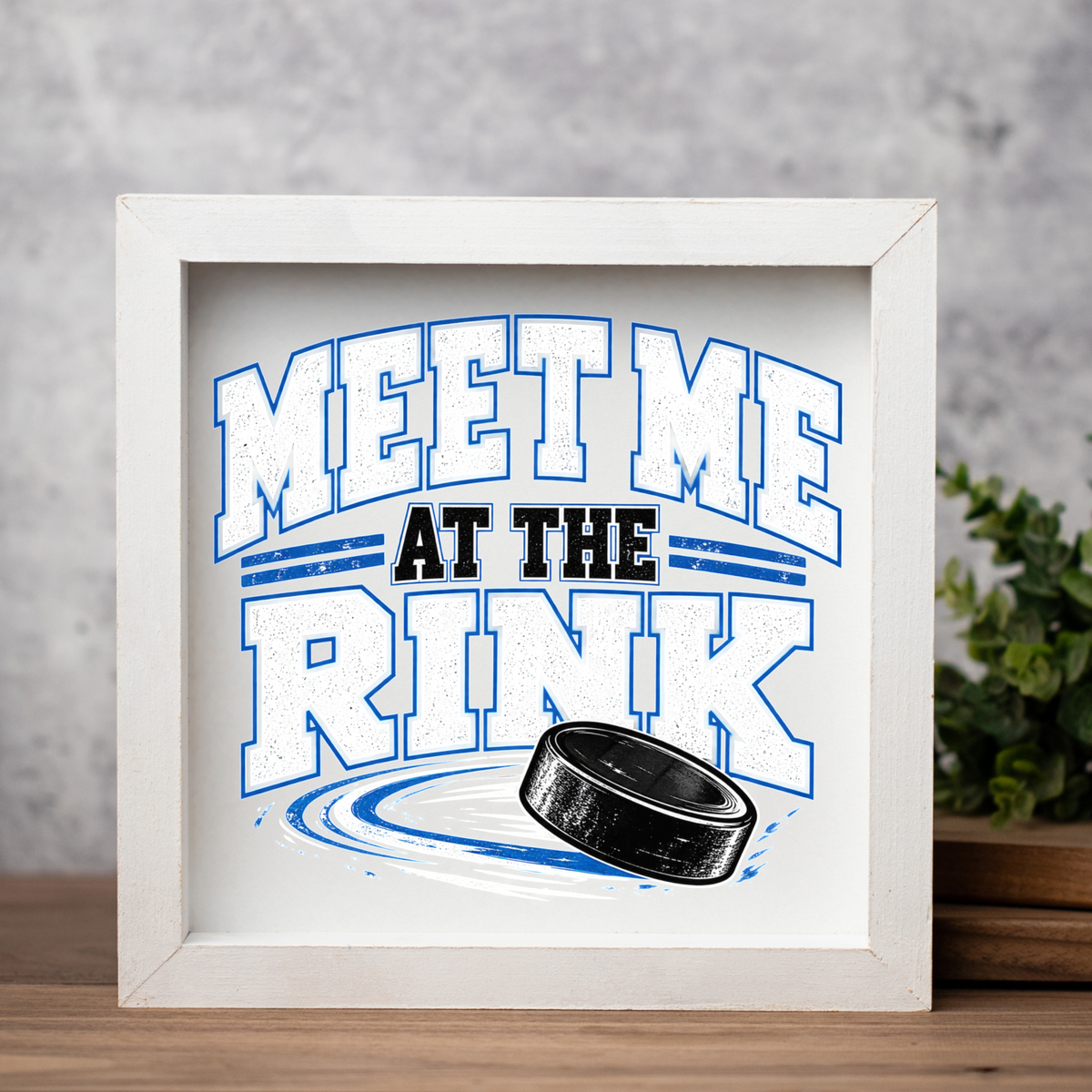 Meet Me at the Rink Sign, Hockey Wall Decor, Hockey Player Gift, Ice Hockey Room Decor, Hockey Mom Gift, Sports Bedroom Wall Art