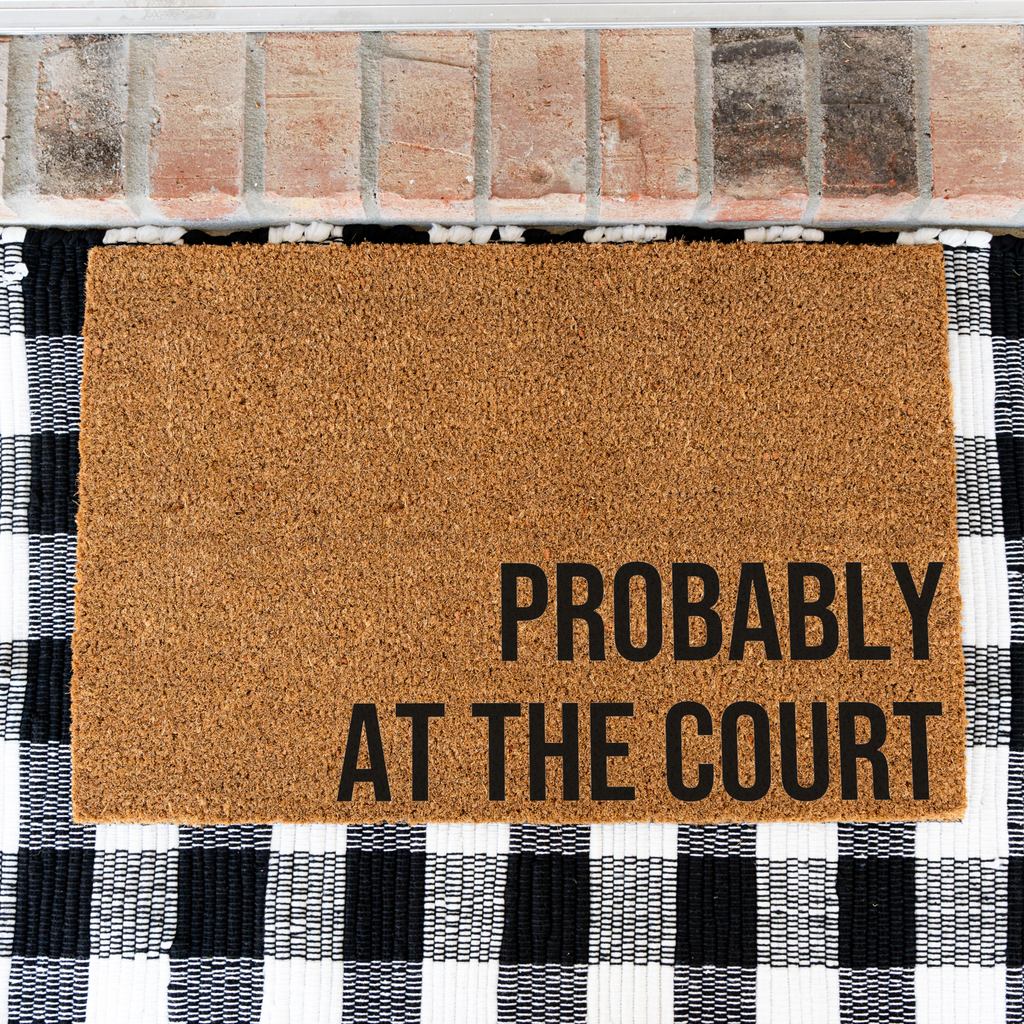 Probably at the Court Doormat, Funny Sports Doormat, Basketball Lover Welcome Mat, Athlete Gift, Basketball Family Front Door Mat, Sports De