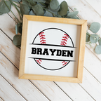 Personalized Baseball Sign, Custom Name Baseball Decor, Boys Sports Room Sign, Baseball Player Gift, Custom Kids Bedroom Wall Decor