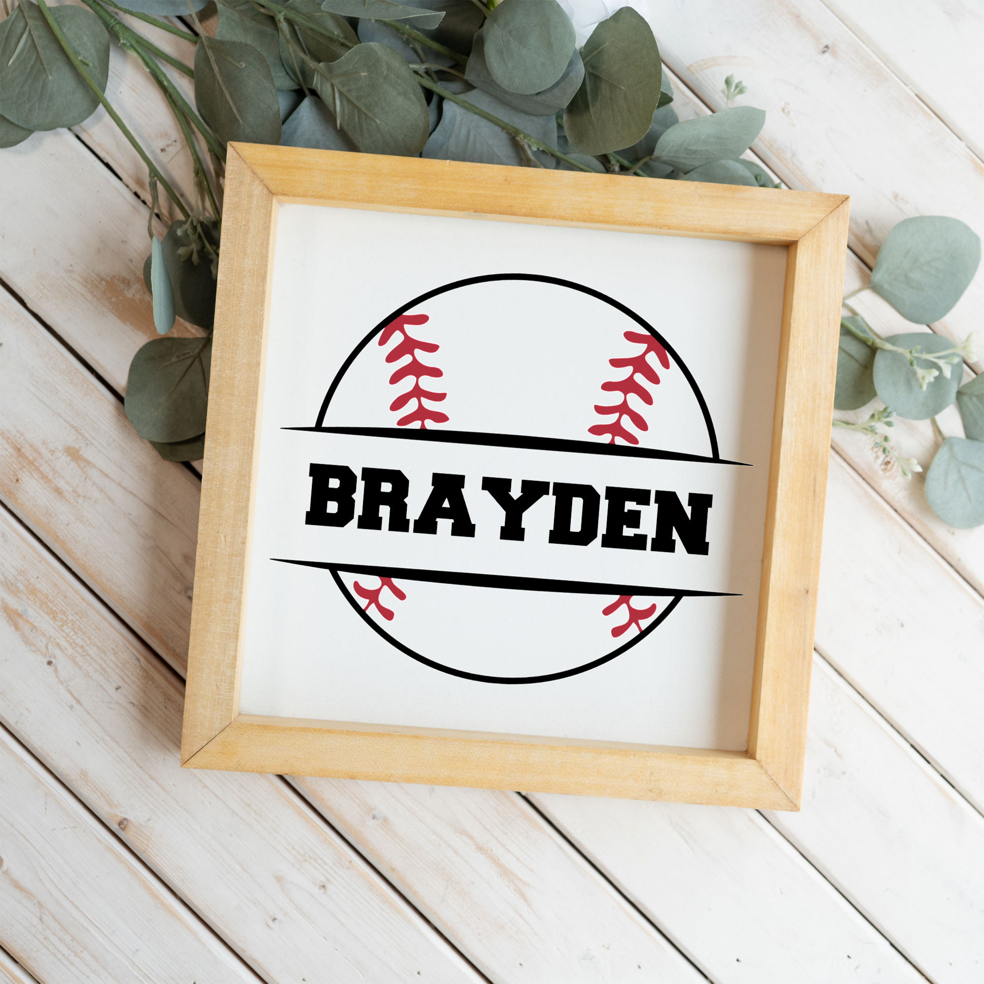 Personalized Baseball Sign, Custom Name Baseball Decor, Boys Sports Room Sign, Baseball Player Gift, Custom Kids Bedroom Wall Decor