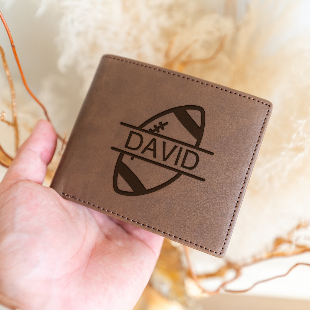 Football Monogram Premium Leather Bifold Wallet