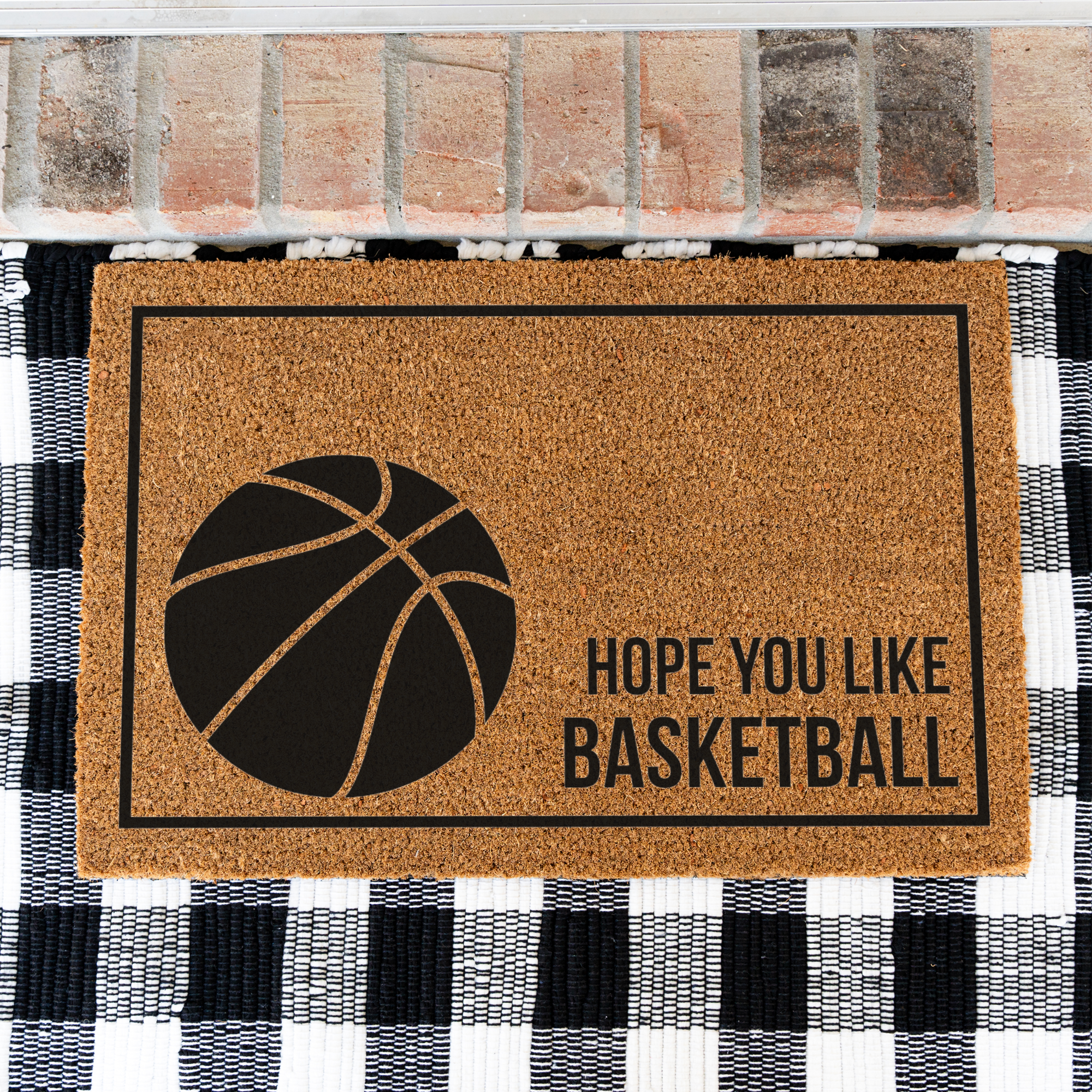 Basketball Doormat, Funny Basketball Welcome Mat, Hope You Like Basketball, Basketball Lover Gift, Sports Front Door Mat, Game Day Decor