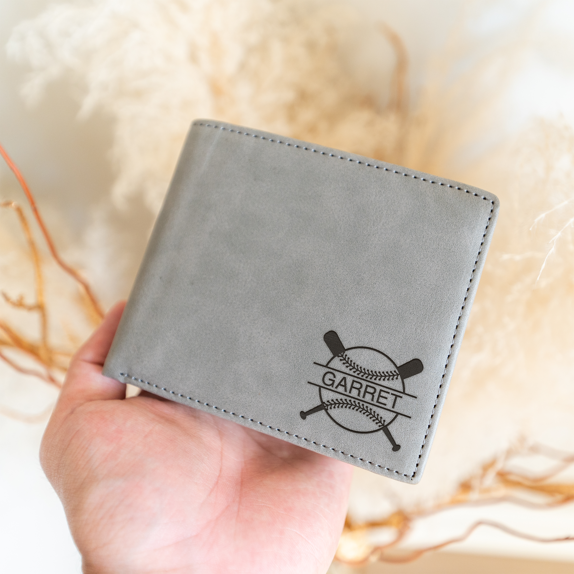Baseball Monogram Classic Leather Bifold Wallet
