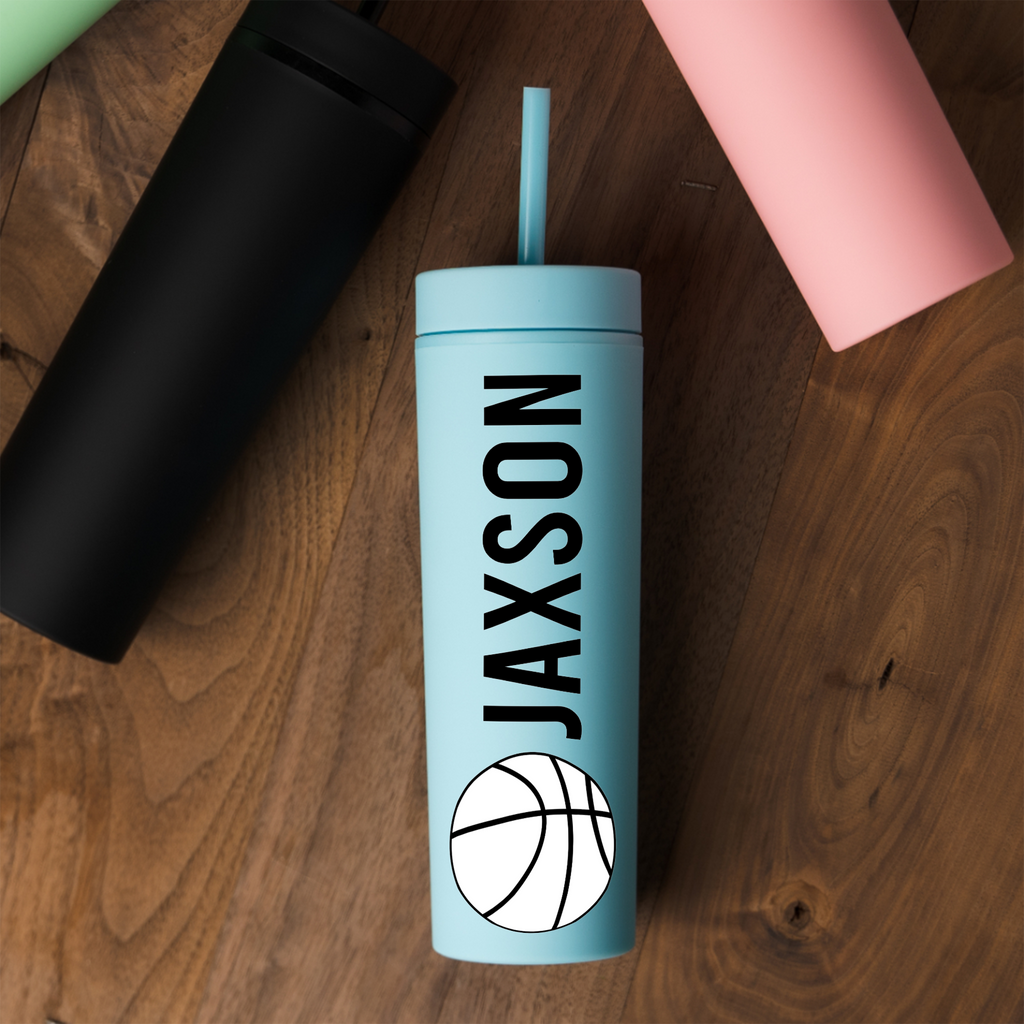Personalized Basketball Tumbler, Custom Player Name Cup, Basketball Player Gift, Sports Water Bottle, Team Gift for Athlete