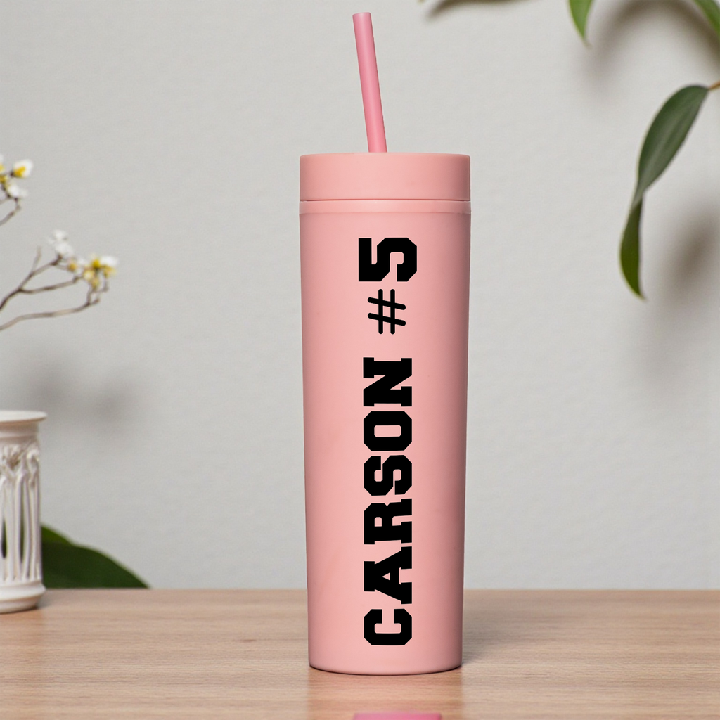 16oz Acrylic Tumbler with Name and Number