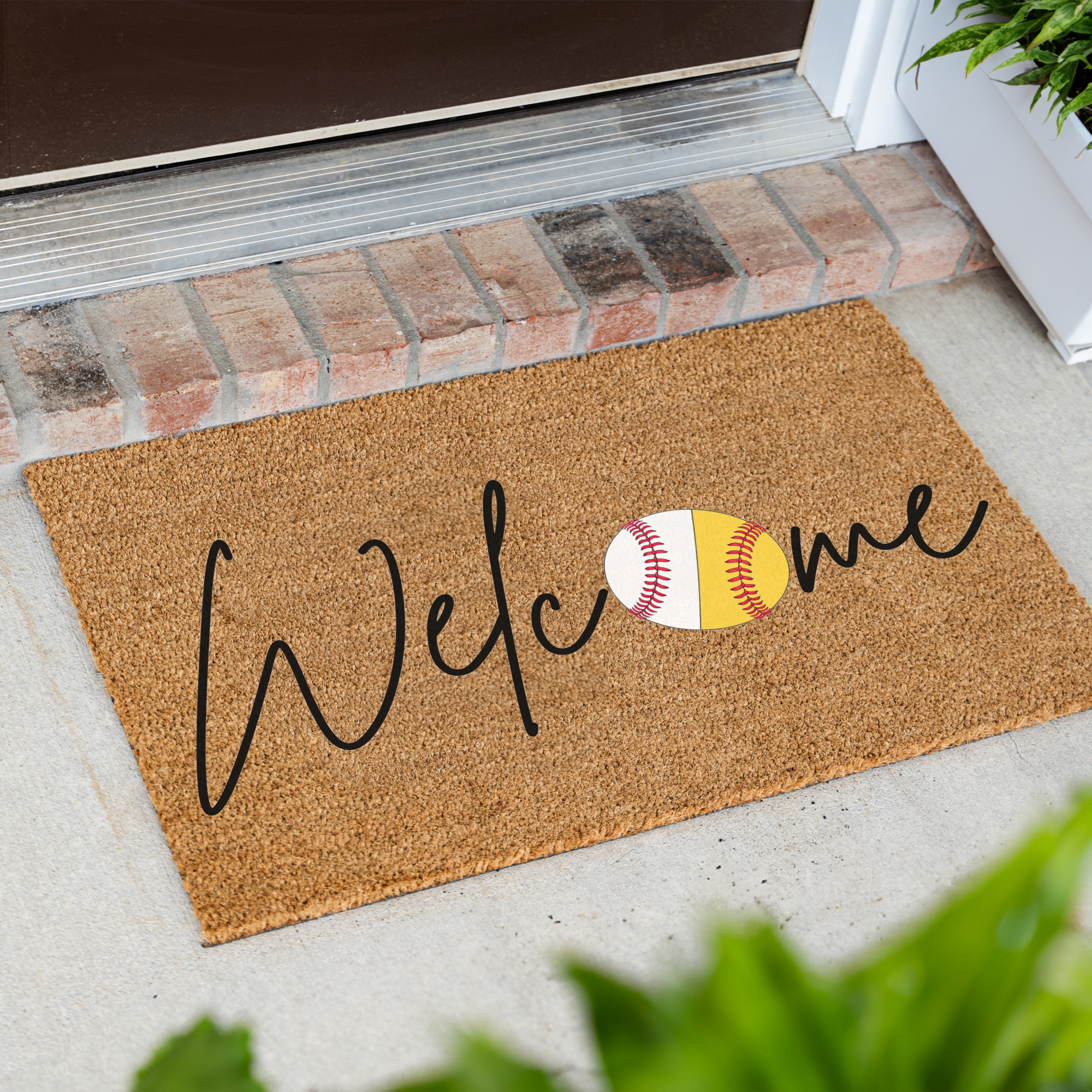 Welcome Baseball Doormat