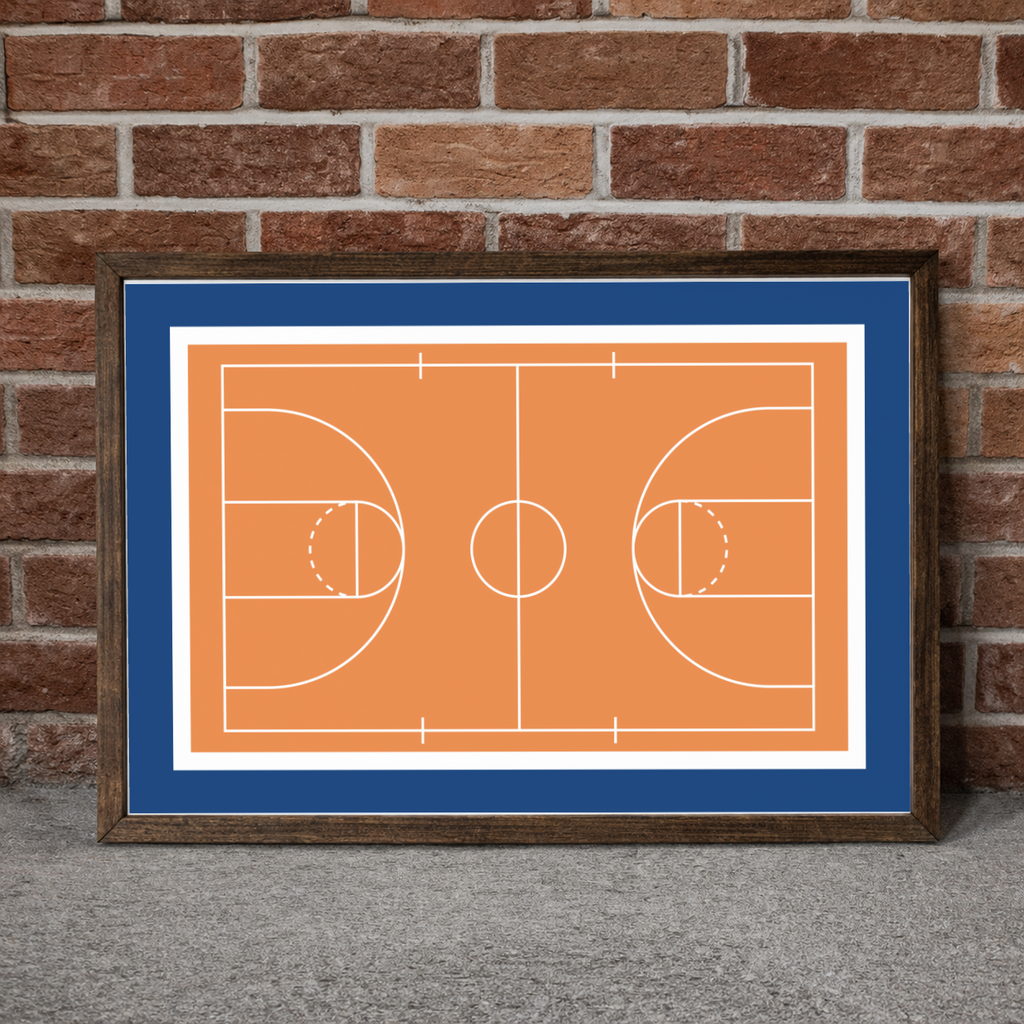 Basketball Court Wall Art, Basketball Room Decor, Sports Bedroom Sign, Boys Basketball Decor, Framed Basketball Court Art