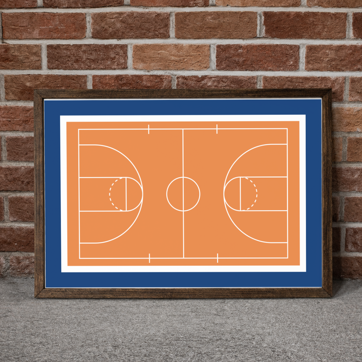 Basketball Court Wall Art, Basketball Room Decor, Sports Bedroom Sign, Boys Basketball Decor, Framed Basketball Court Art