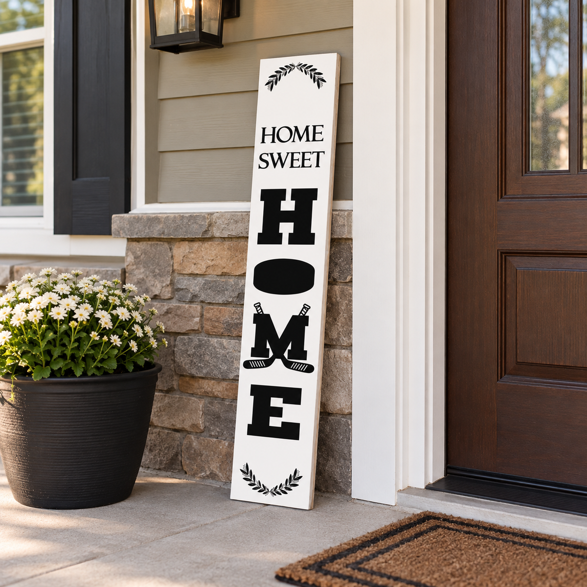 Hockey Home Sweet Home Porch Sign