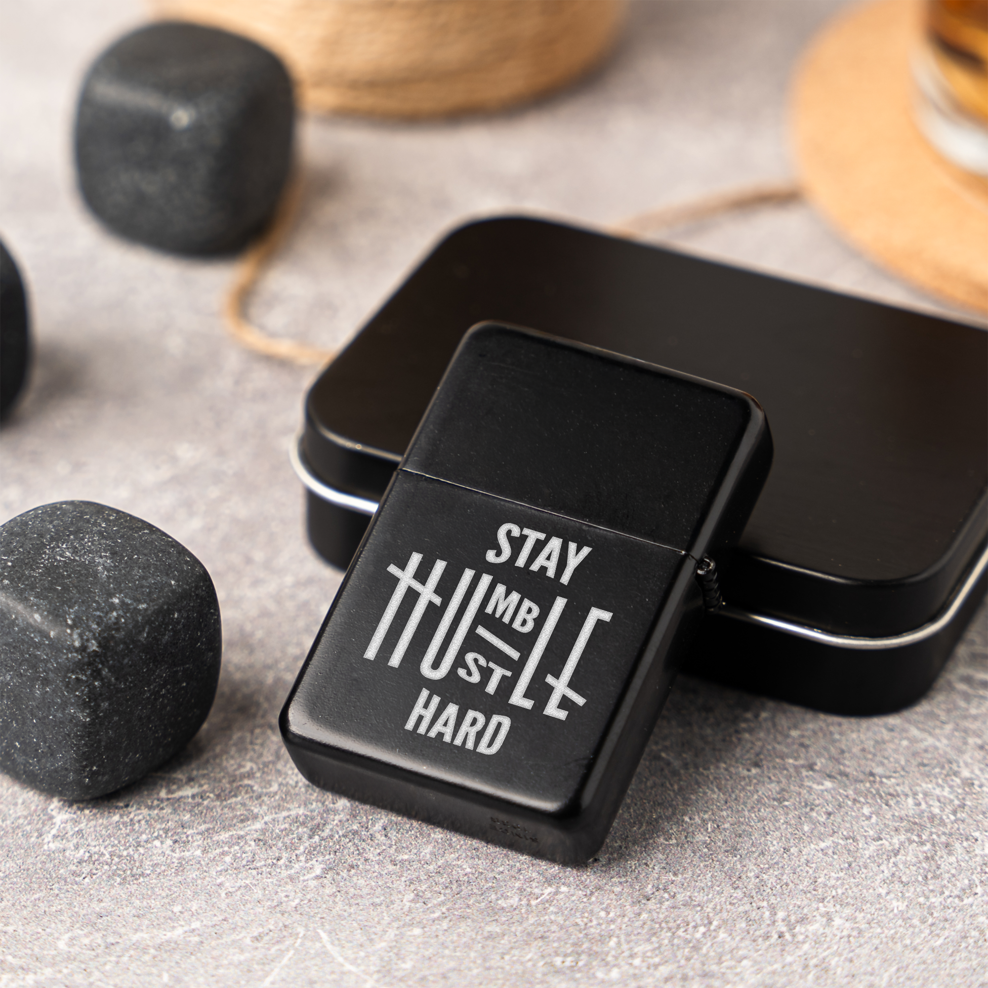 Stay Humble Hustle Hard Refillable Lighter
