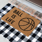 Basketball Ball Is Life Doormat, Basketball Welcome Mat, Sports Front Porch Decor, Basketball Player Gift, Basketball Mom Gift, Game Day Door Mat