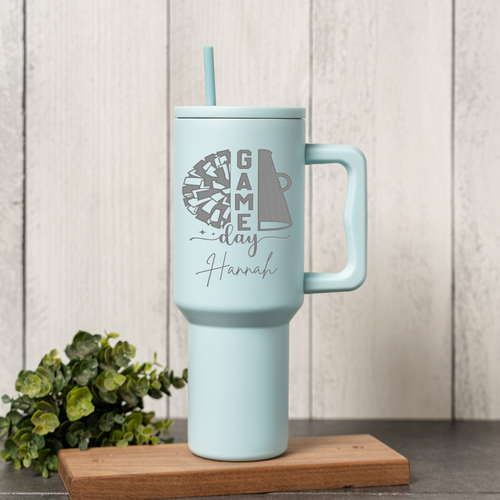 40oz Personalized Game Day Tumbler, Perfect Cheer Gift, Customizable