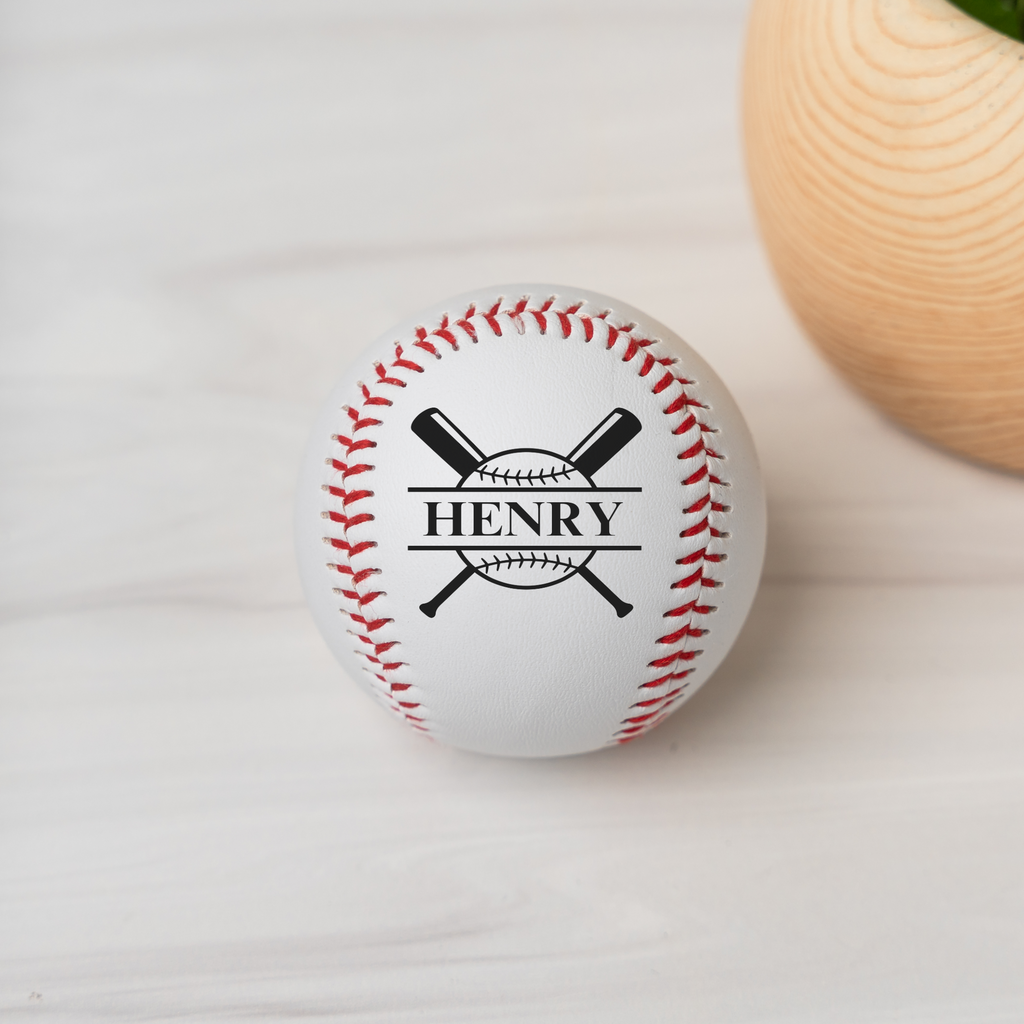 Personalized Monogram Leather Baseball