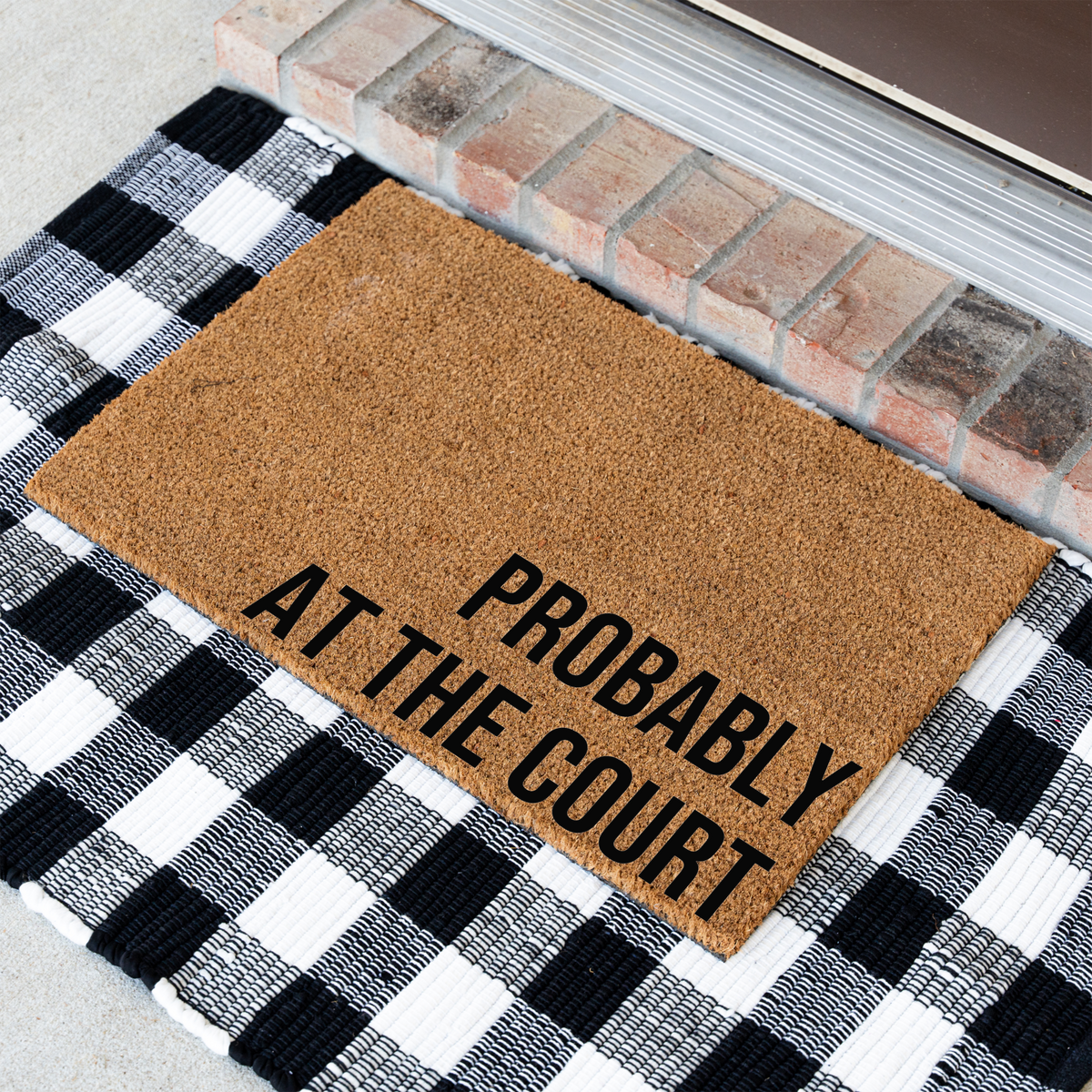 Probably at the Court Doormat, Funny Sports Doormat, Basketball Lover Welcome Mat, Athlete Gift, Basketball Family Front Door Mat, Sports De