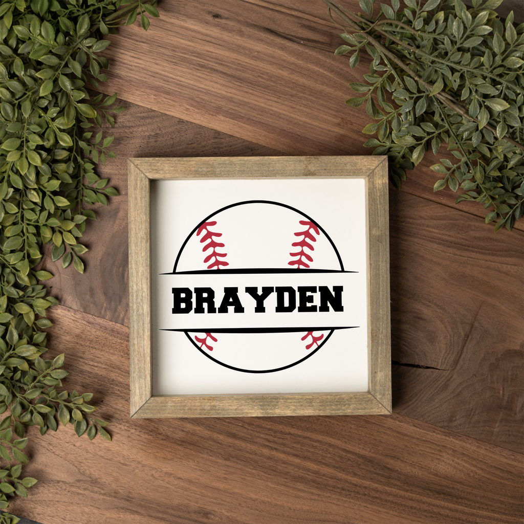 Personalized Baseball Sign, Custom Name Baseball Decor, Boys Sports Room Sign, Baseball Player Gift, Custom Kids Bedroom Wall Decor