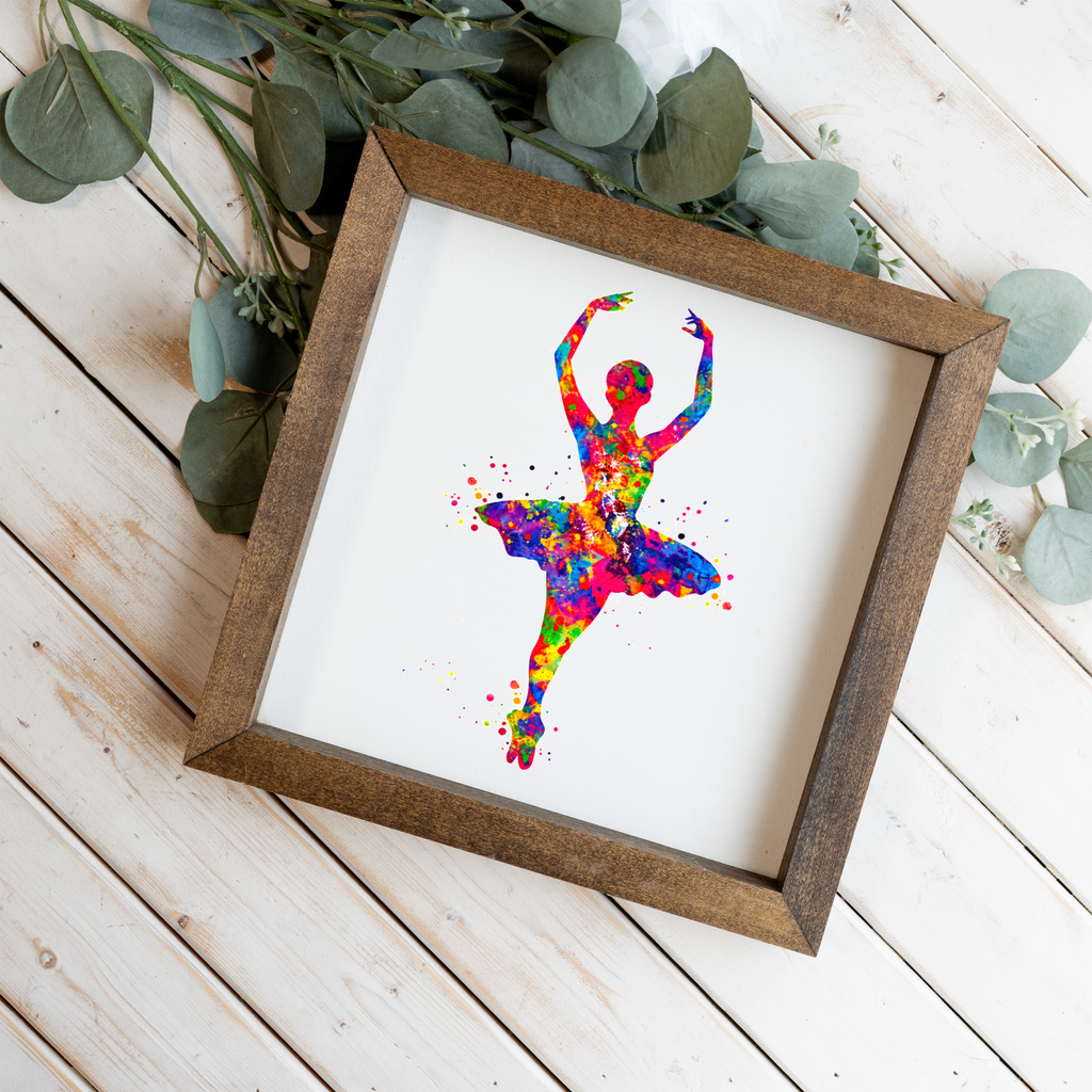 Ballerina Wall Art, Colorful Ballet Dancer Sign, Ballet Room Decor, Dancer Gift, Dance Studio Decor, Girls Ballet Bedroom Wall Art