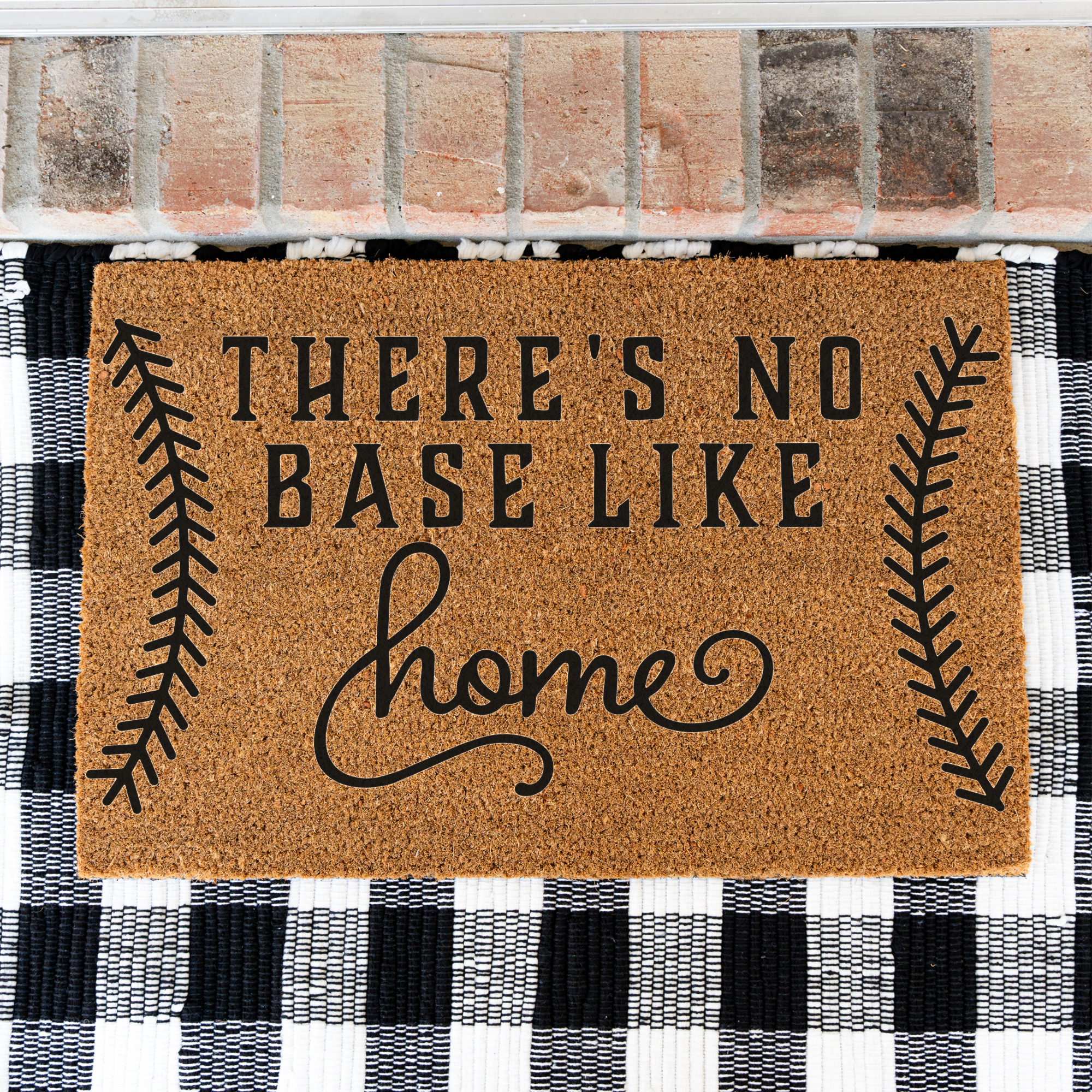 There's No Base Like Home Doormat