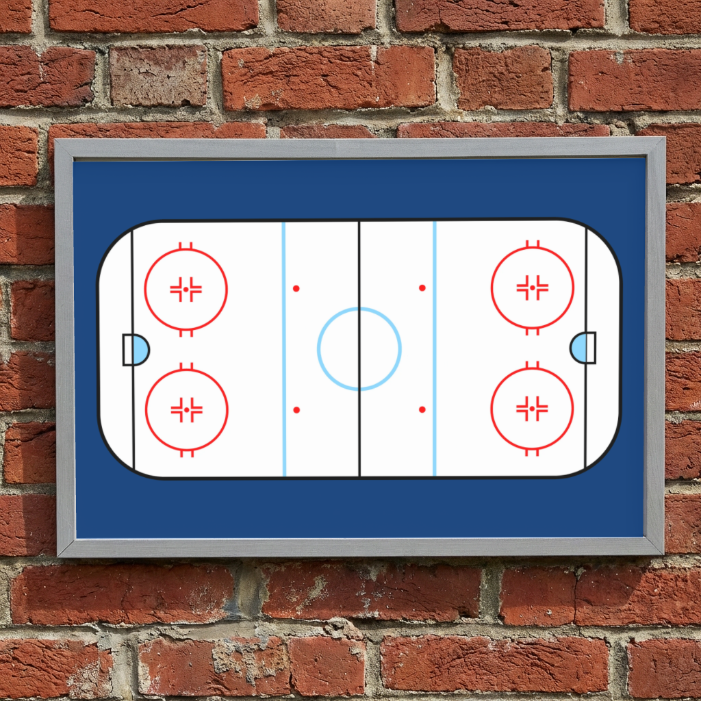 Ice Hockey Rink Wall Art, Hockey Poster, Boys Room Sports Decor, Hockey Player Gift, Kids Bedroom Wall Decor, Hockey Room Sign