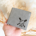 Personalized Baseball Wallet | Custom Baseball Player Gift | Engraved Leather Wallet | Baseball Dad Gift | Team Gift | Baseball Coach Gift