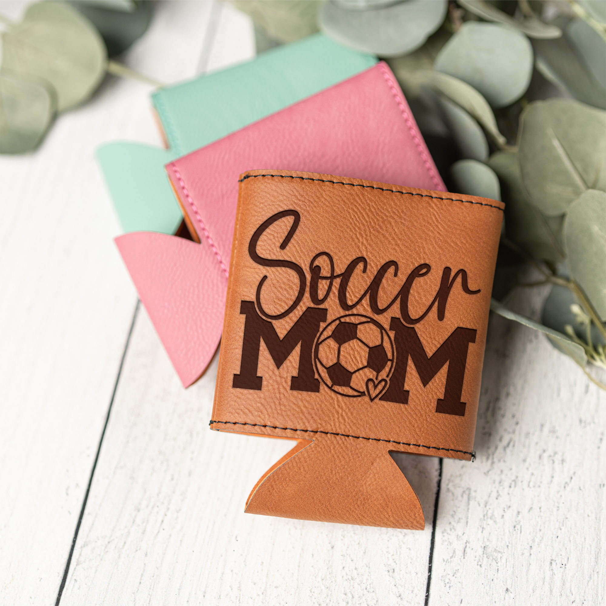 Soccer Mom Leather Beverage Holder