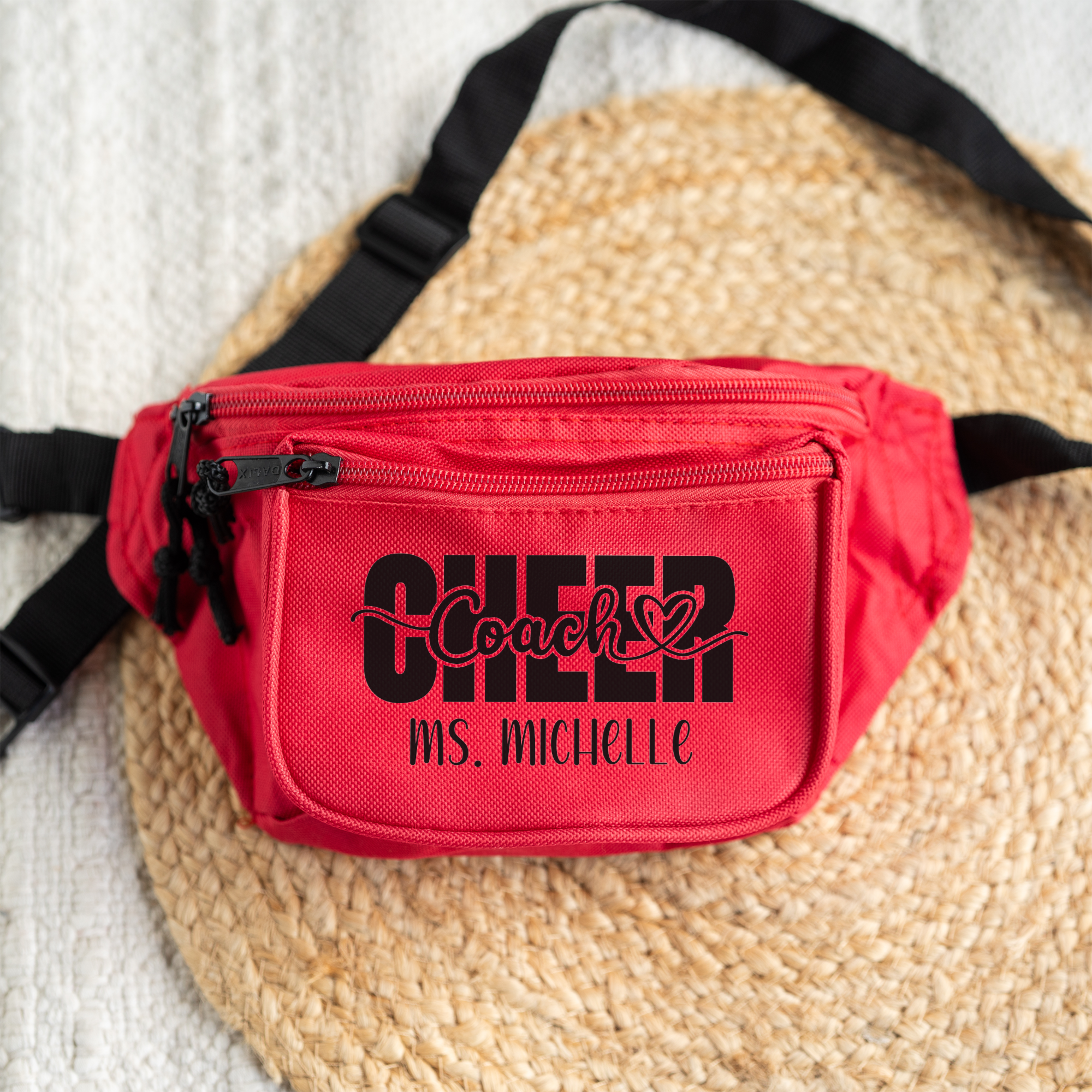 Personalized Cheer Coach Stylish Fanny Pack with Adjustable Strap, Perfect for Cheer Coaches, Custom Cheer Fanny Pack