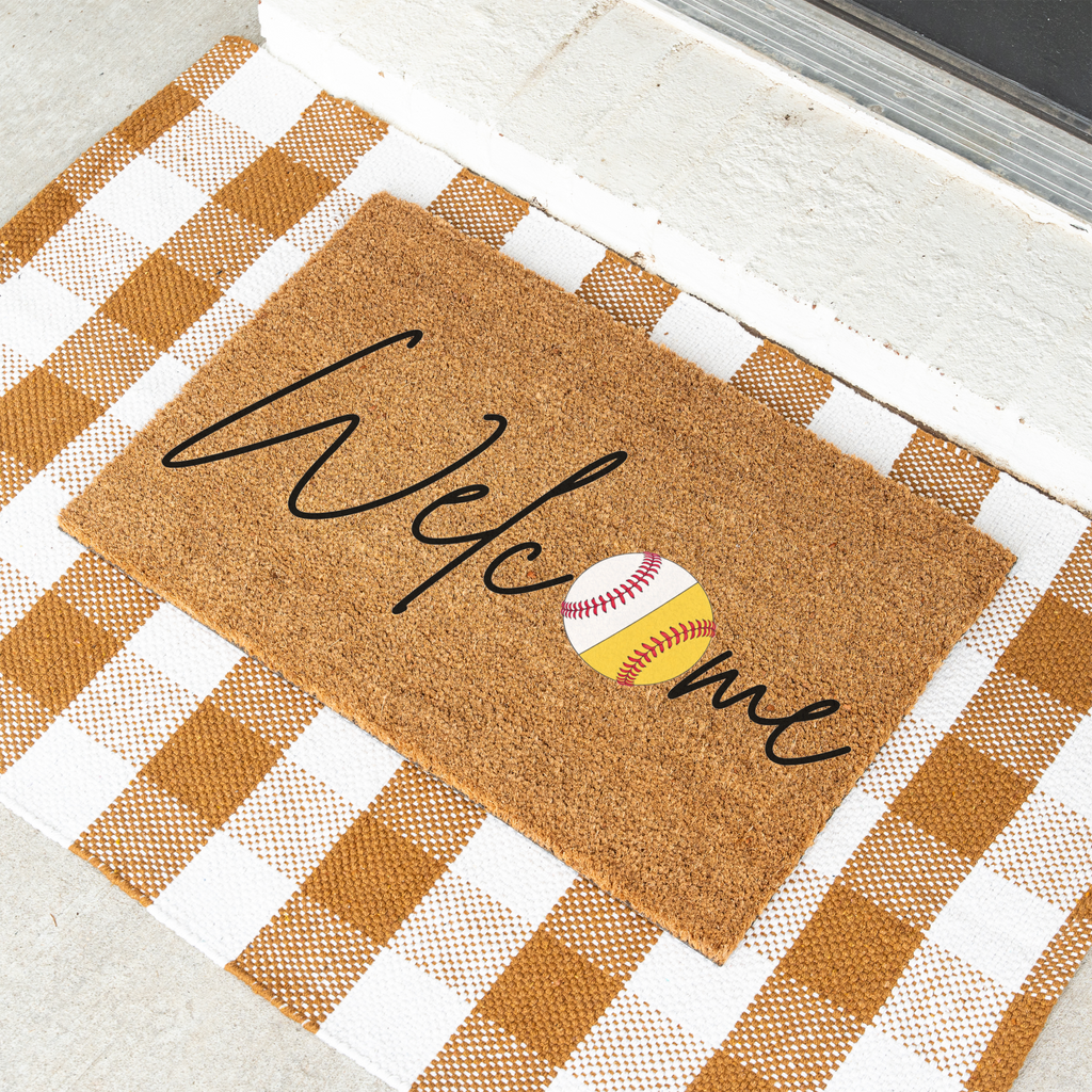 Welcome Baseball Doormat