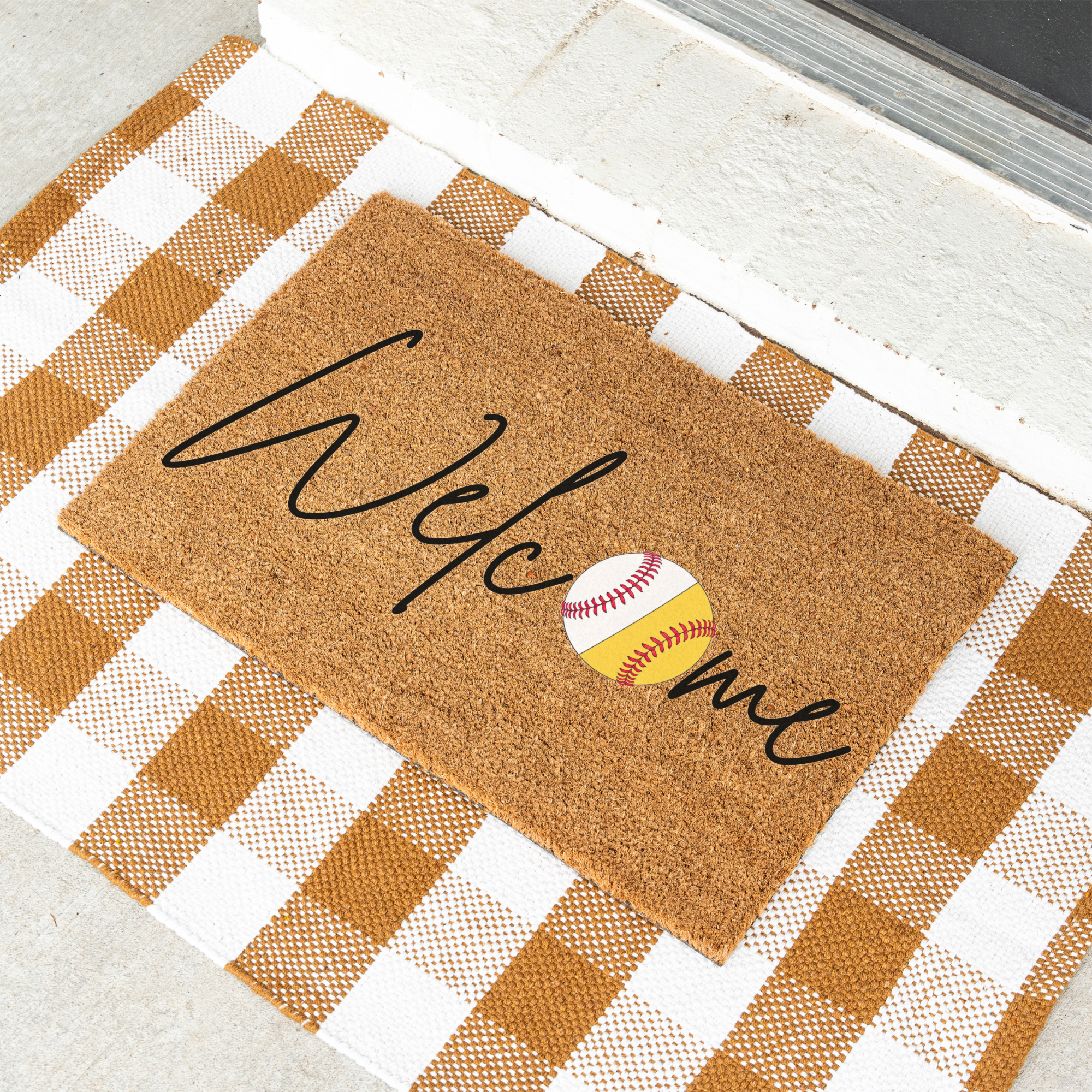 Welcome Baseball Doormat