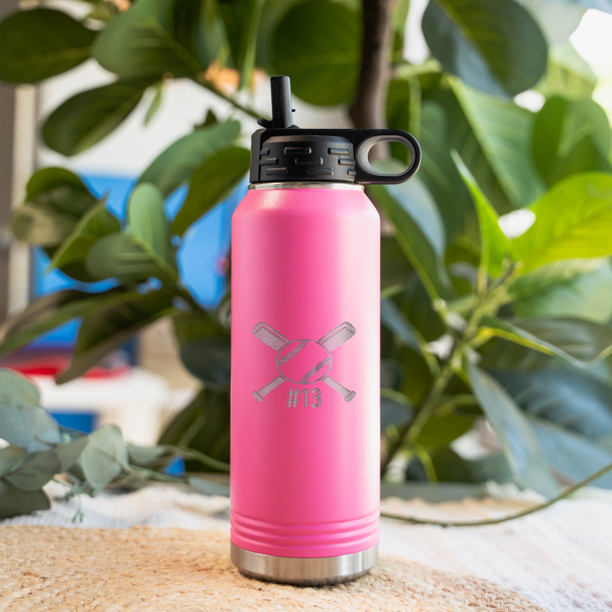 Personalized Baseball Water Bottle | Custom Baseball Player Tumbler | Sports Water Bottle with Jersey Number | Baseball Team Gift | Athlete 