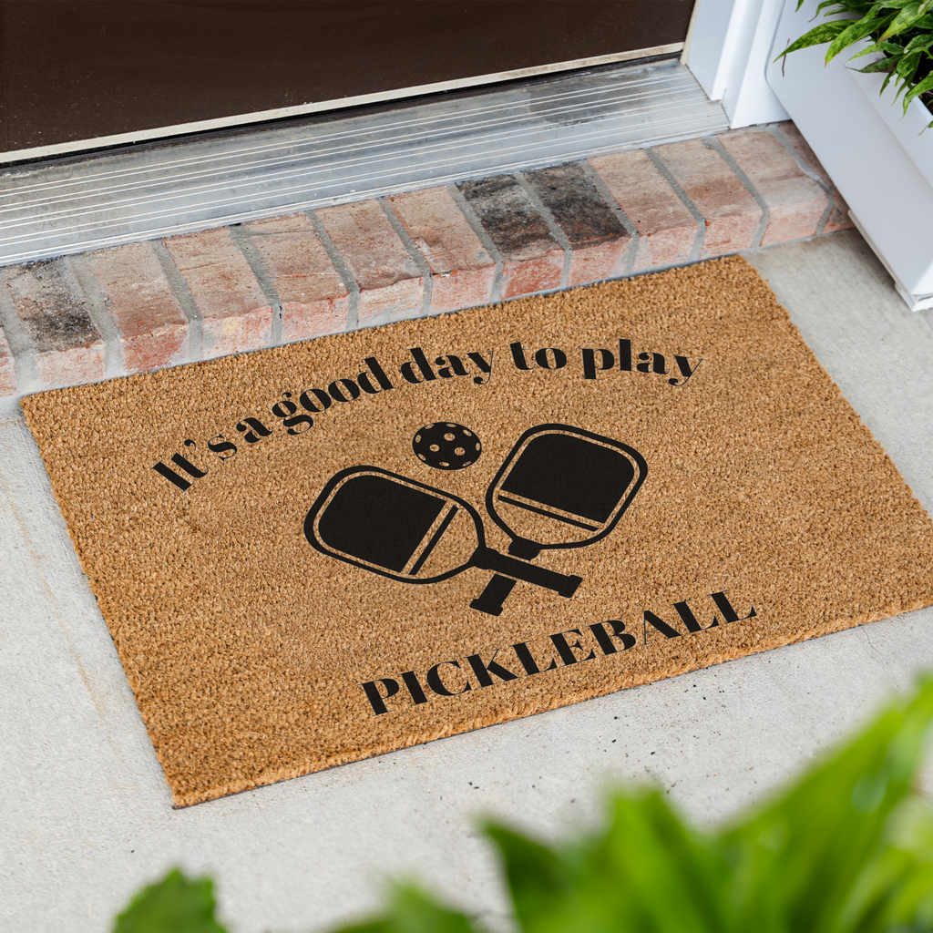 It's a Good Day To Play Pickleball Doormat, Funny Welcome Mat, Outdoor Entry Rug, Perfect Gift for New Homeowners, Pickleball Gifts