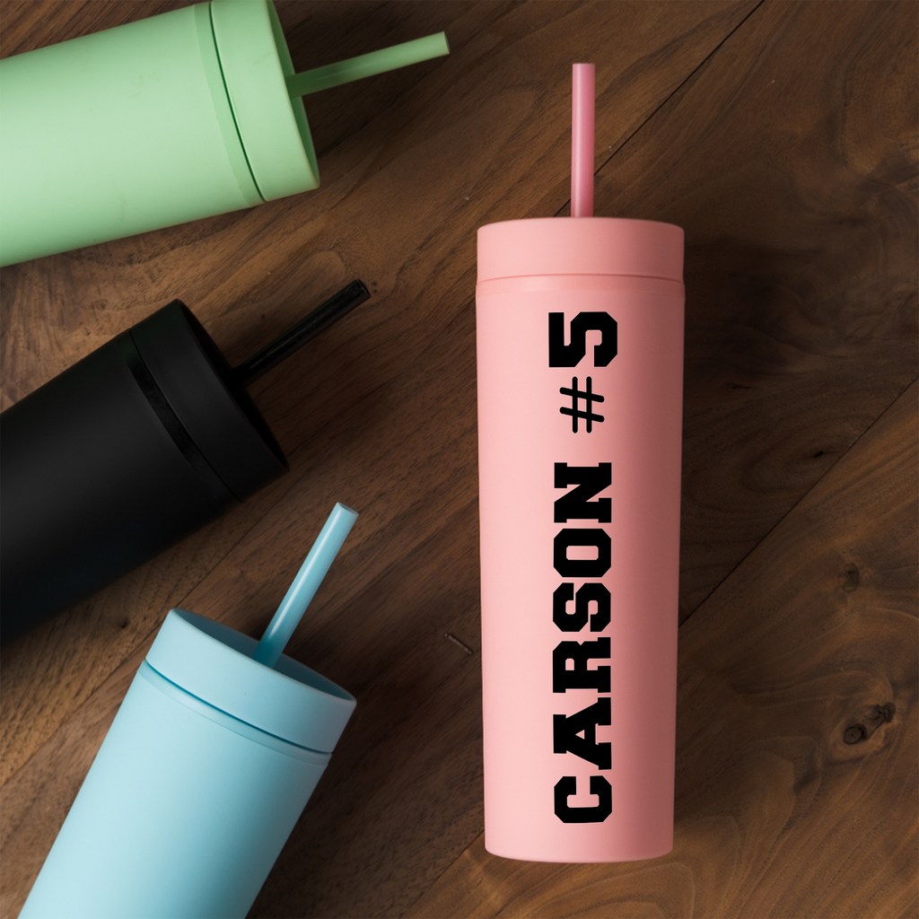 16oz Acrylic Tumbler with Name and Number