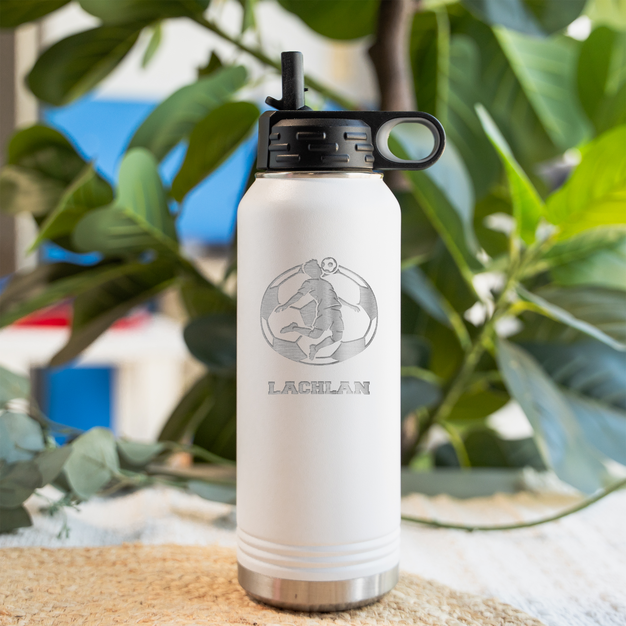 32 oz Personalized Soccer Player Insulated Water Bottle
