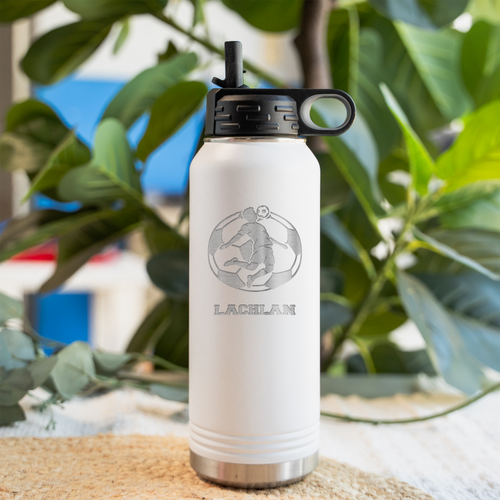 32 oz Personalized Soccer Player Insulated Water Bottle