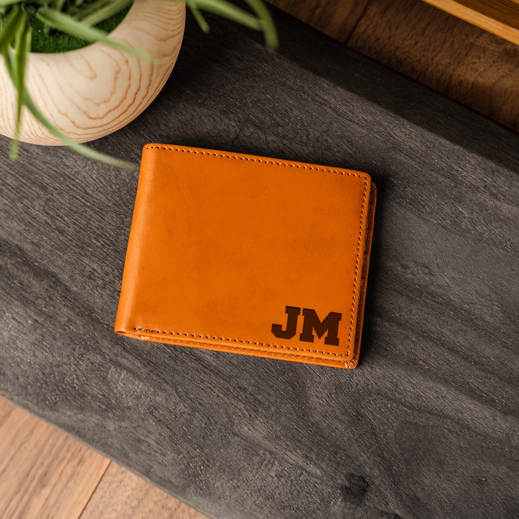 Sports Font Initials Classic Leather Bifold Wallet