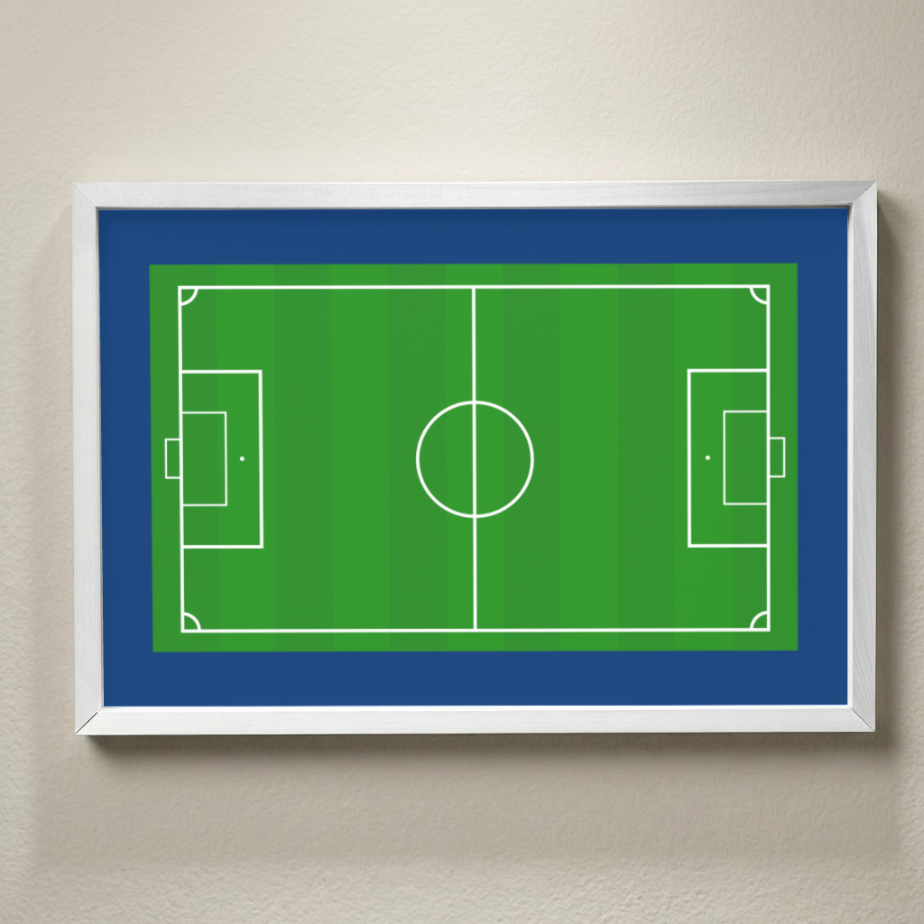 Soccer Field Wall Art, Framed Soccer Sign, Soccer Room Decor, Sports Wall Art, Boys Bedroom Decor, Soccer Player Gift