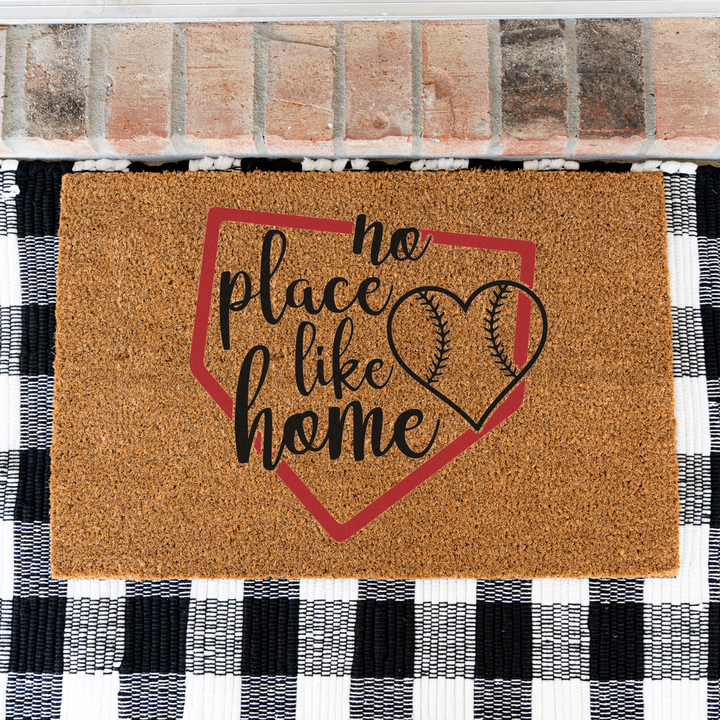 No Place Like Home Baseball Doormat