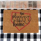 No Place Like Home Baseball Doormat