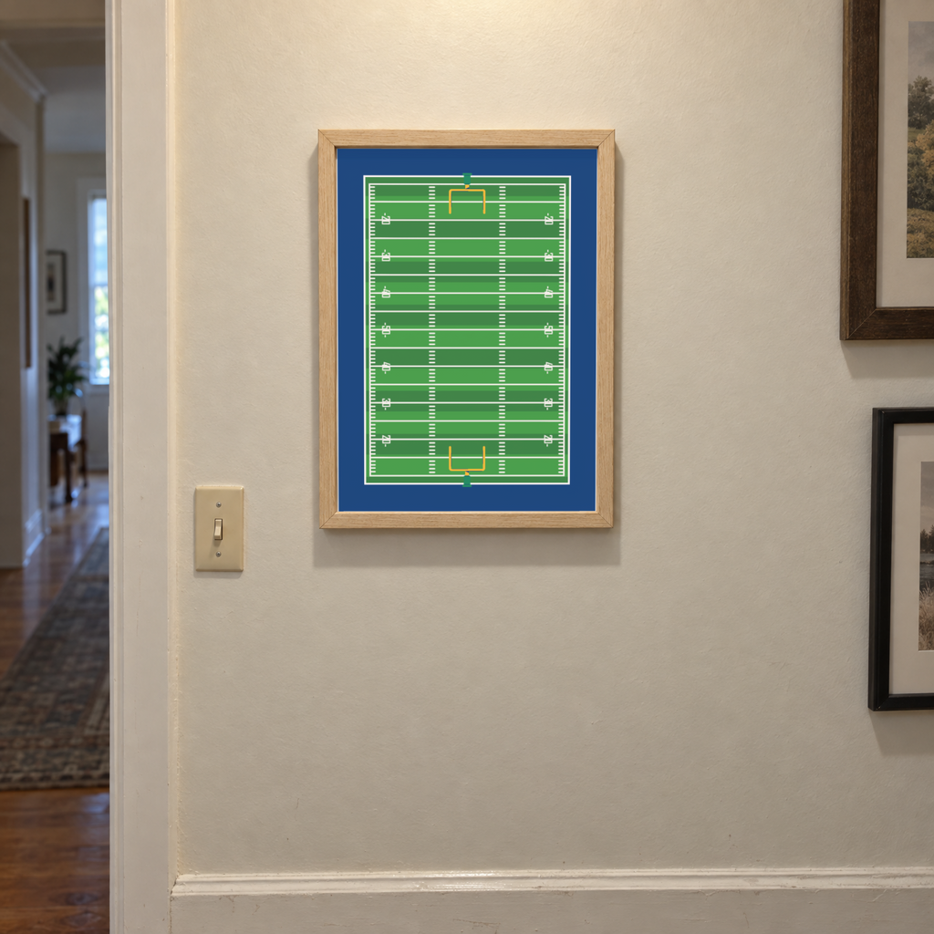 Football Field Wall Art, Football Sign, Boys Room Decor, Sports Bedroom Wall Decor, Football Lover Gift, Game Room Decor