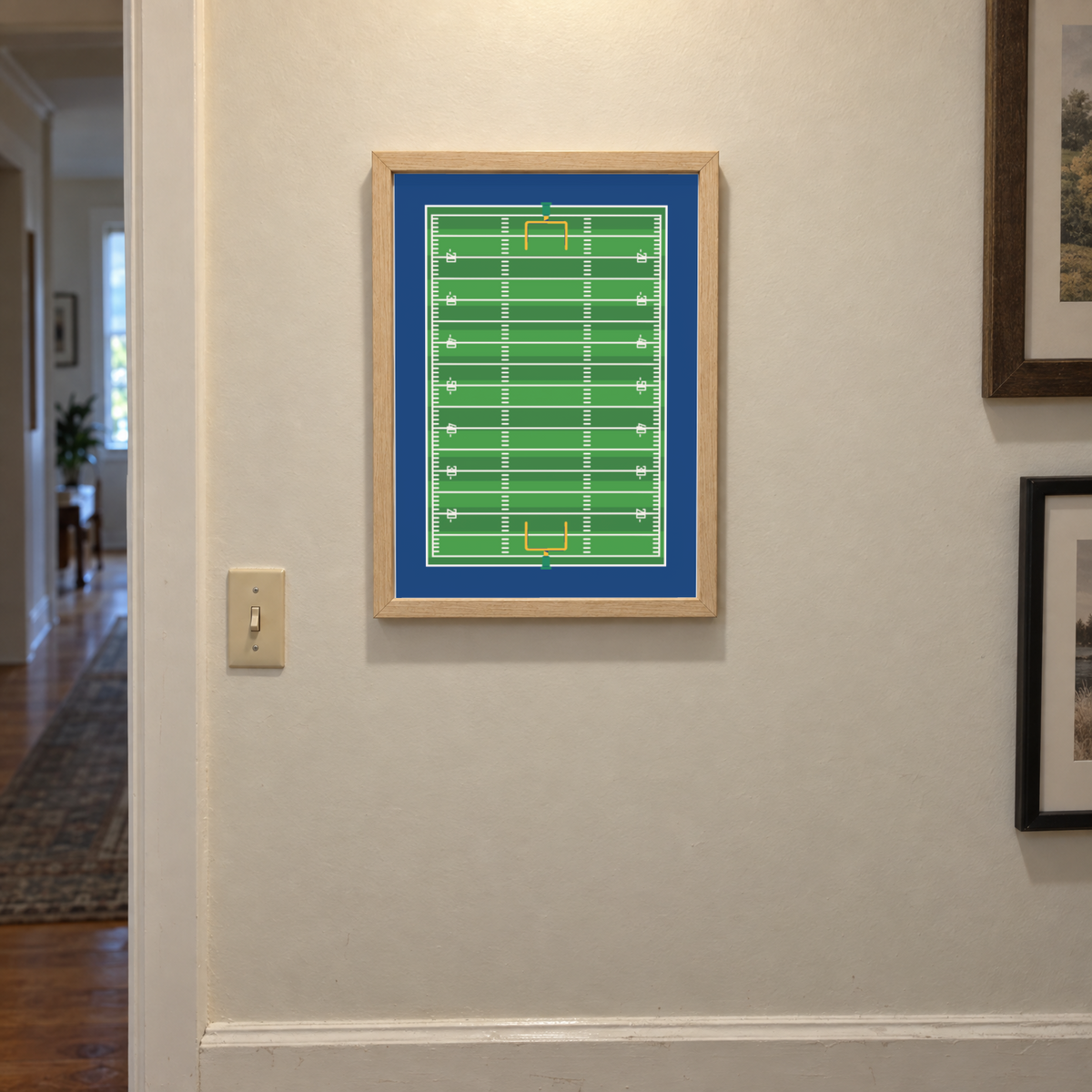 Football Field Wall Art, Football Sign, Boys Room Decor, Sports Bedroom Wall Decor, Football Lover Gift, Game Room Decor