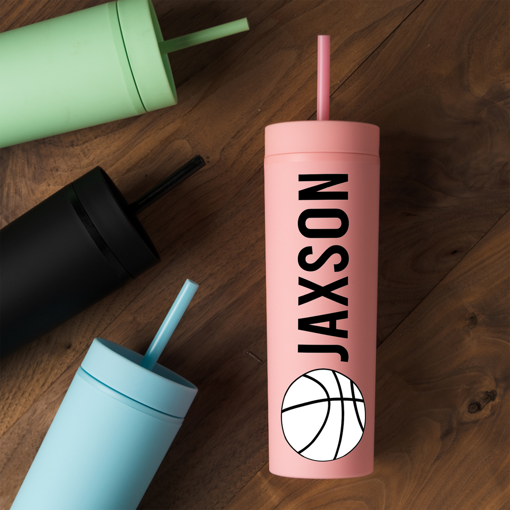 Personalized Basketball Tumbler, Custom Player Name Cup, Basketball Player Gift, Sports Water Bottle, Team Gift for Athlete