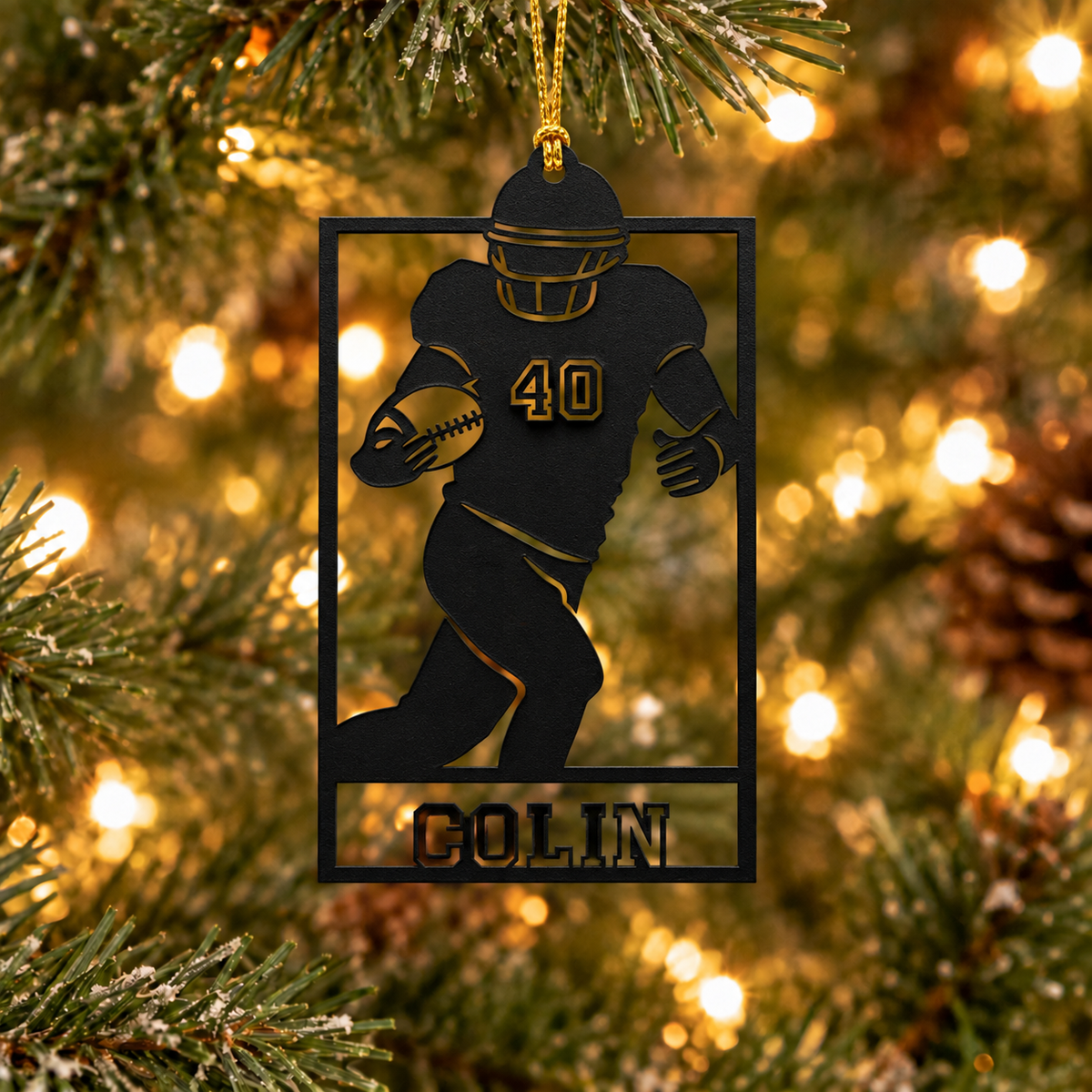 Customized Football Metal Ornament