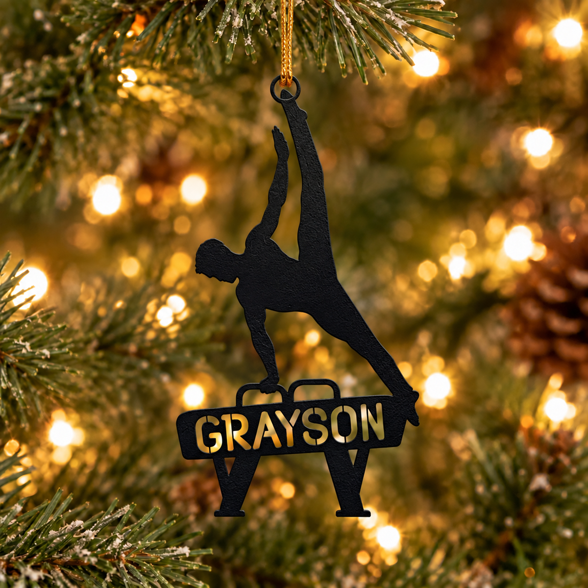 Mens Gymnastics Metal Ornament