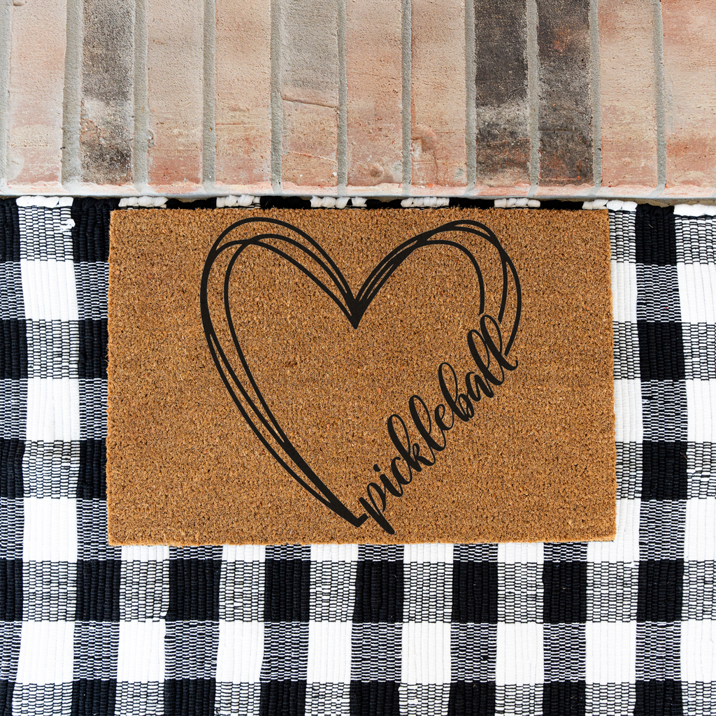 Pickleball Heart Coir Doormat