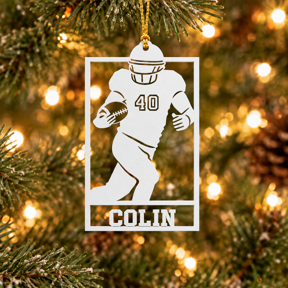 Customized Football Metal Ornament