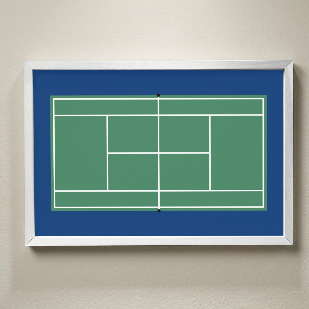 Tennis Court Wall Art, Framed Tennis Sign, Tennis Player Room Decor, Sports Wall Art, Tennis Gift, Boys or Girls Bedroom Decor