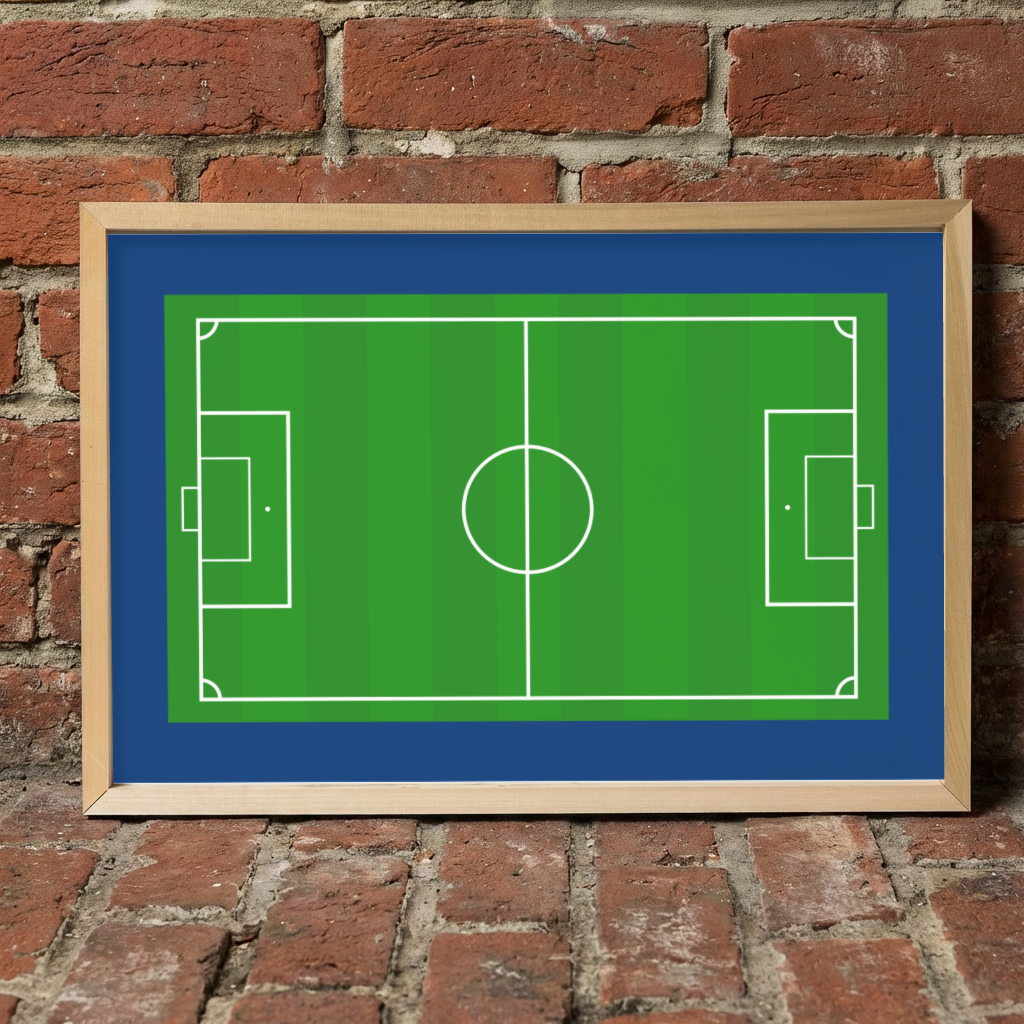 Soccer Field Wall Art, Framed Soccer Sign, Soccer Room Decor, Sports Wall Art, Boys Bedroom Decor, Soccer Player Gift